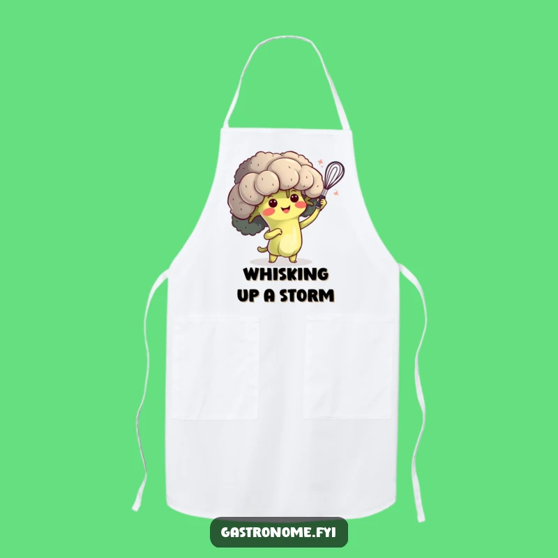 Funny Broccoli Chef Apron - Master Chef's Flourish Funny Gift