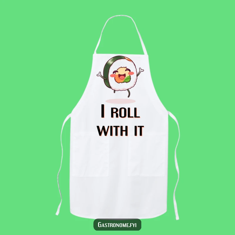 Funny Happy Sushi Apron: Hilarious Cook Gift for Jigging Sushi Lovers