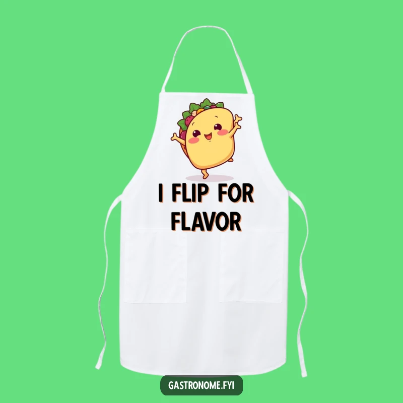 Funny Smiling Taco Apron: Hilarious Cook Gift for Mexican Food Cartwheel Fans
