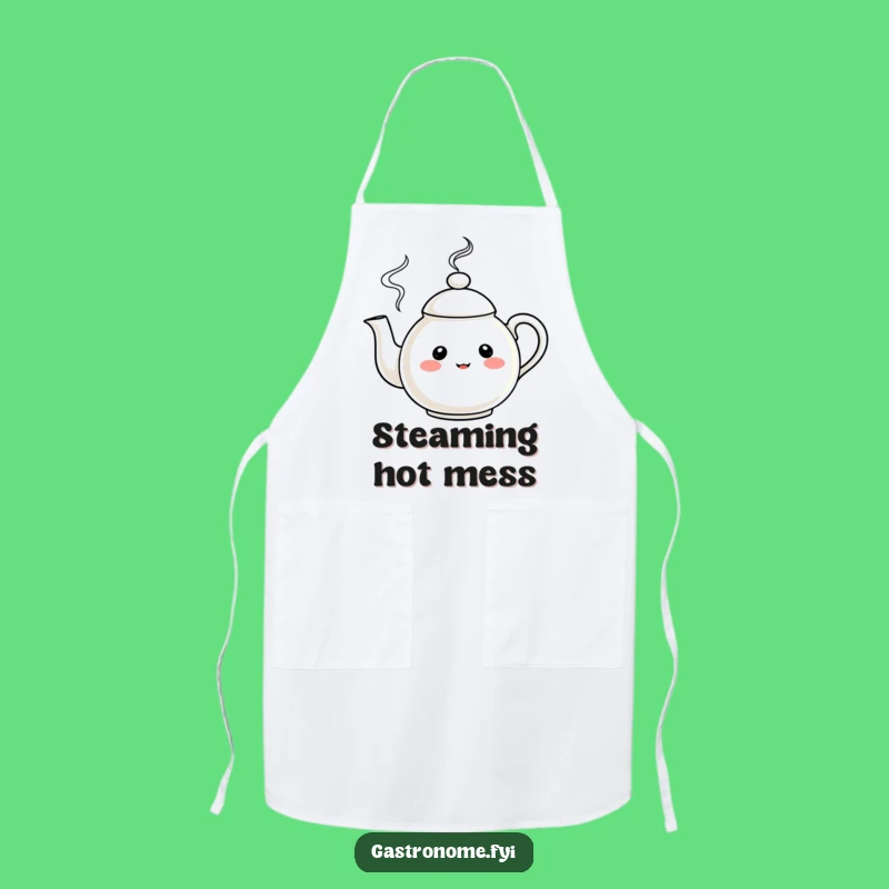 Funny Teapot Character Apron: Cook with Whimsical Steam and Kitchen Laughter