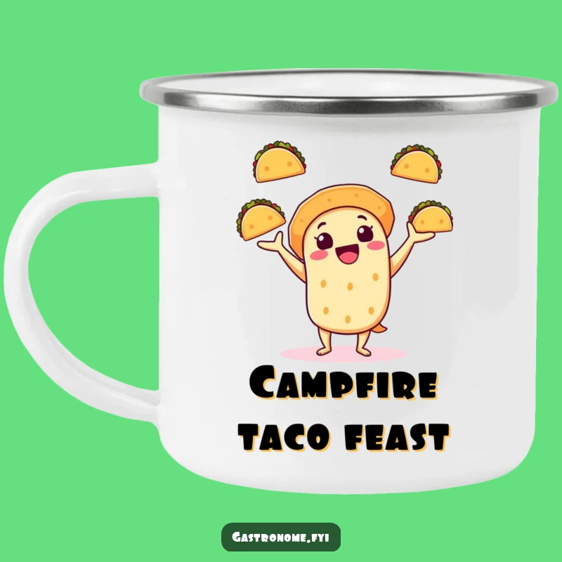 Funny Taco Juggling Camping Mug: Fiesta Outdoors, Perfect Funny Gift