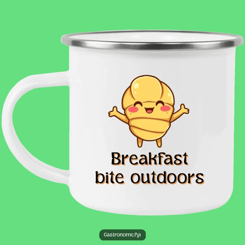 Funny Croissant Hug Camping Mug: Trail-Ready Smiles for Pastry Lovers