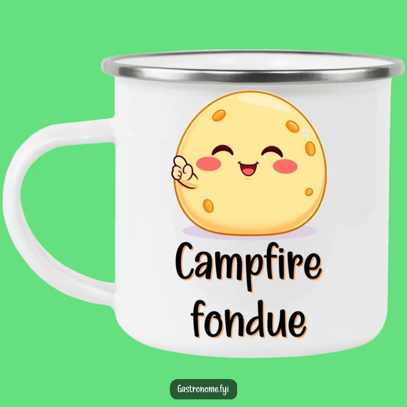 Funny Smiling Cheese Ball Camping Mug, Outdoor Snack Drinkware