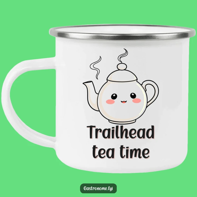 Funny Teapot Character Camping Mug: Hot Drinks with Whimsical Steam Adventure