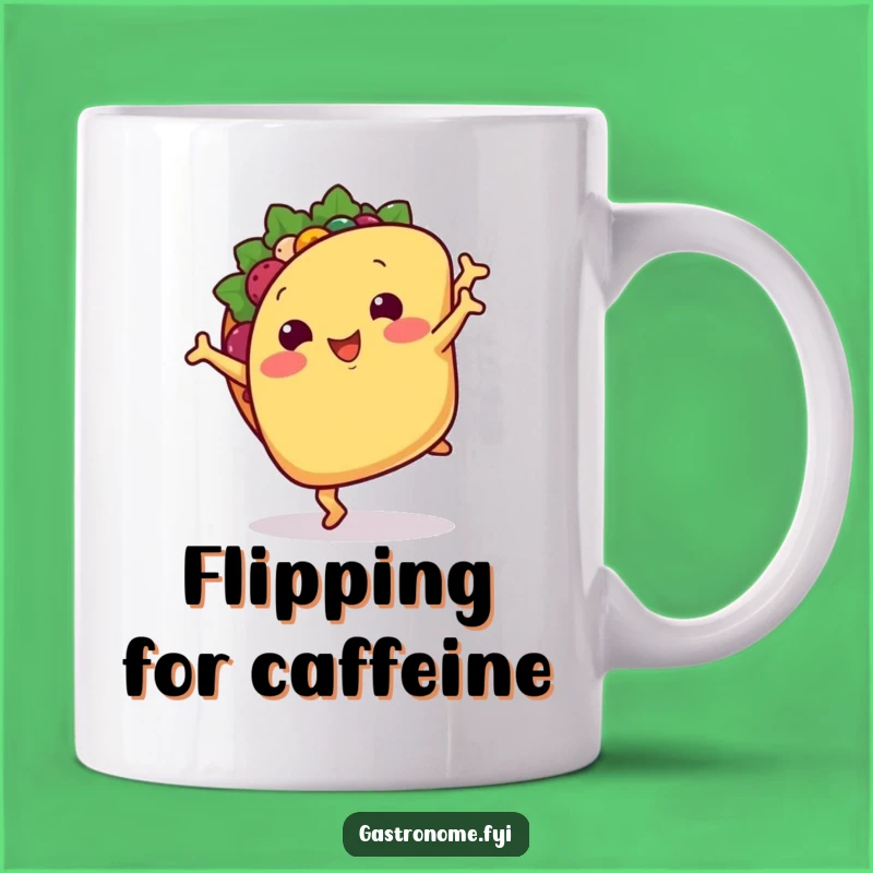 Funny Smiling Taco Mug: Hilarious Mexican Food Gift for Cartwheel Lovers