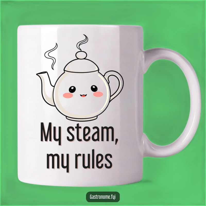 Funny Curious Teapot Character Mug: A Whimsical Hot Beverage Gift for Tea Lovers
