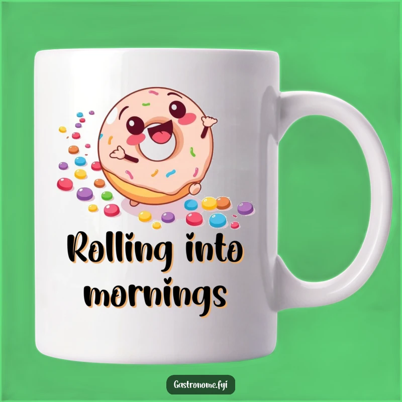 Funny Donut Rolling Mug: Sweet Adventures and Candy Trails, Perfect Funny Gift