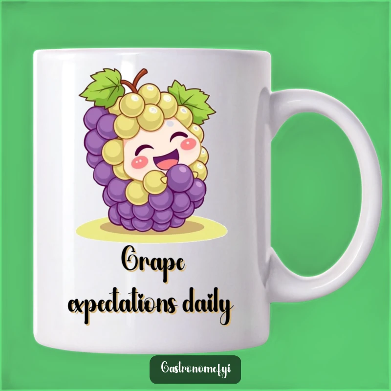 Funny Giggling Grape Rolling Downhill Mug - Hilarious Fruit Character Gift Idea