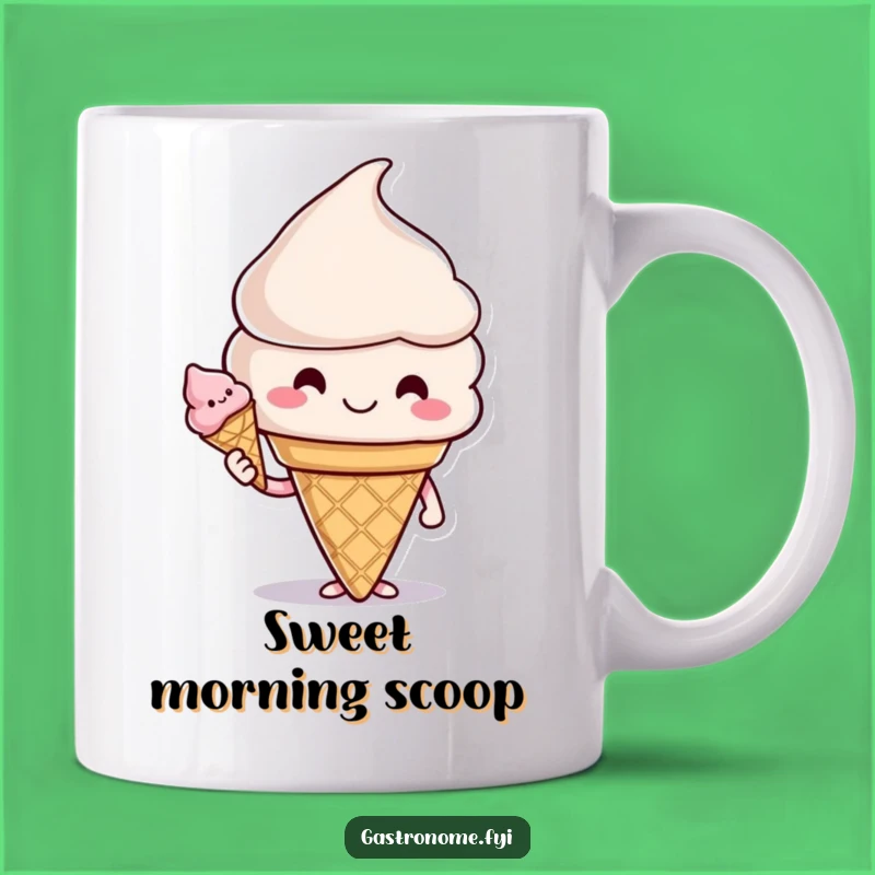 Funny Ice Cream Cone Offering Mug: Sweet Character, Perfect Funny Gift
