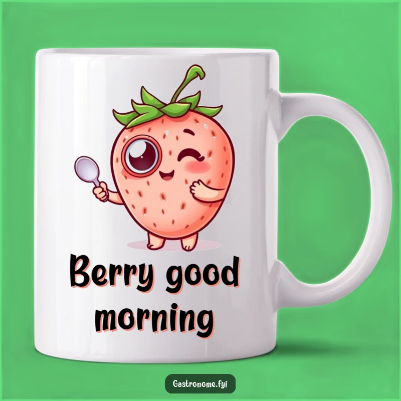 Funny Strawberry Monocle Mug: Fancy Fruit Gift for Sophisticated Sippers