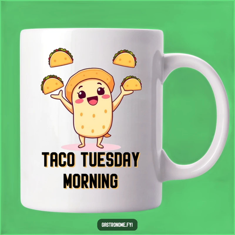 Funny Taco Juggling Mug: Fiesta Character, Perfect Funny Gift for Foodies
