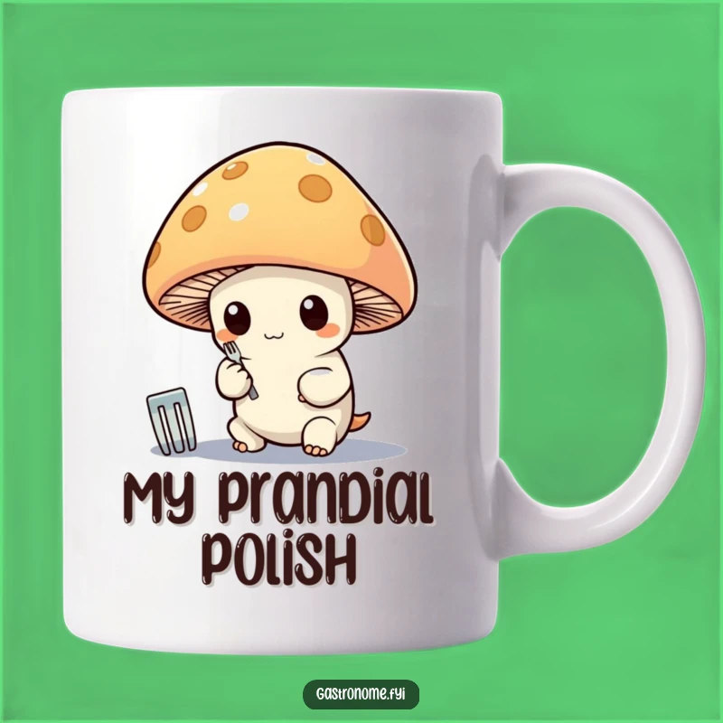 Funny Mushroom Polishing Fork Mug: Whimsical Character, Perfect Funny Gift for Foodies