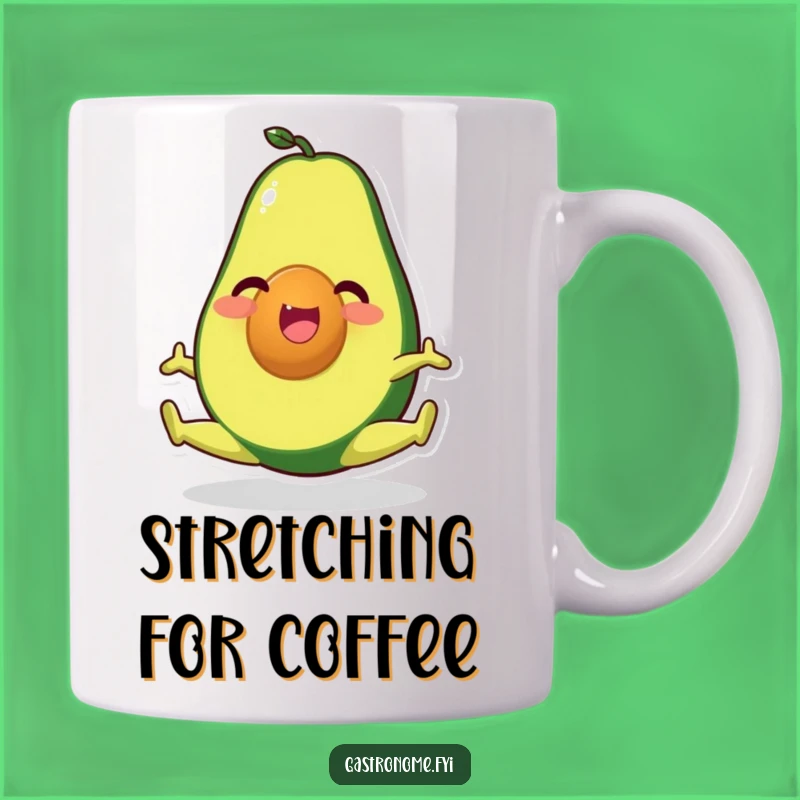 Funny Avocado Split Mug: Happy Character Yoga Pose, Perfect Healthy Gift