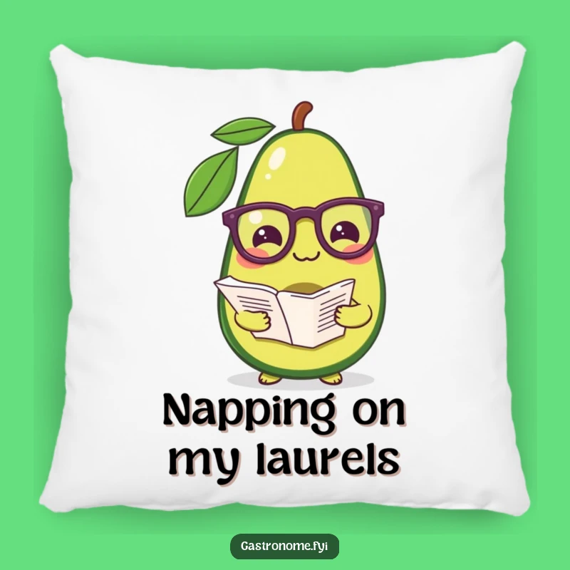 Funny Avocado Pillow: A Pleased Chef's Cozy Comfort, Perfect Humorous Home Accent!
