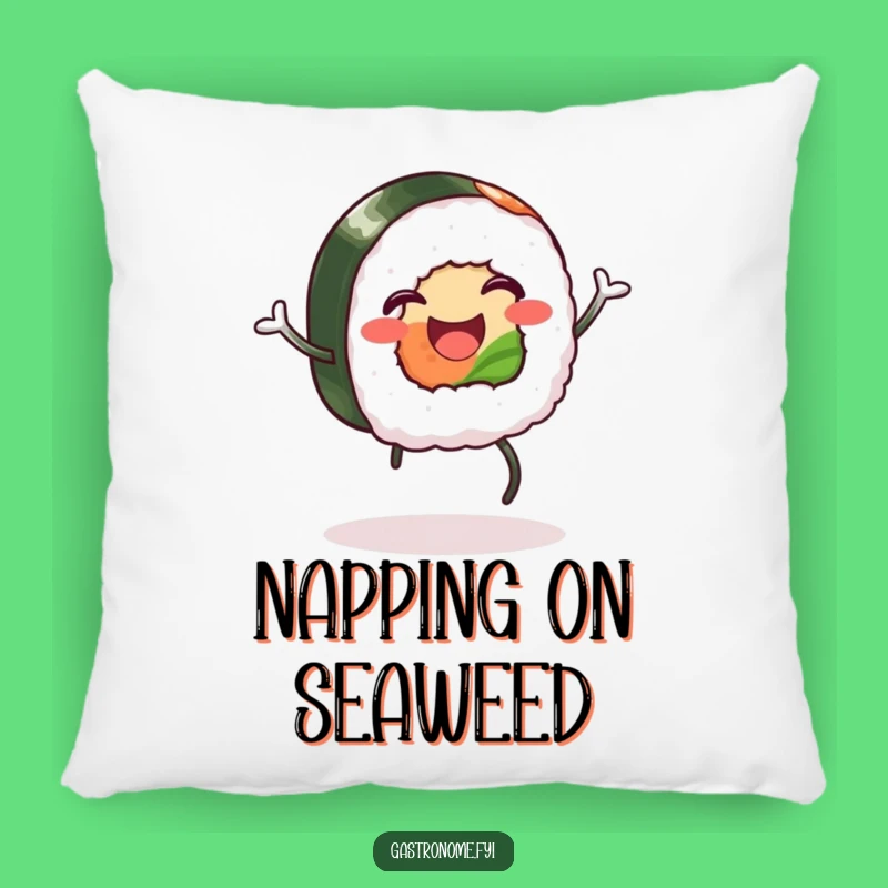 Funny Happy Sushi Pillow: Cozy Foodie Accent Gift for Jigging Sushi Fans