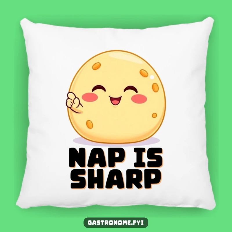 Funny Smiling Cheese Ball Pillow, Cozy Satisfied Snack Cushion