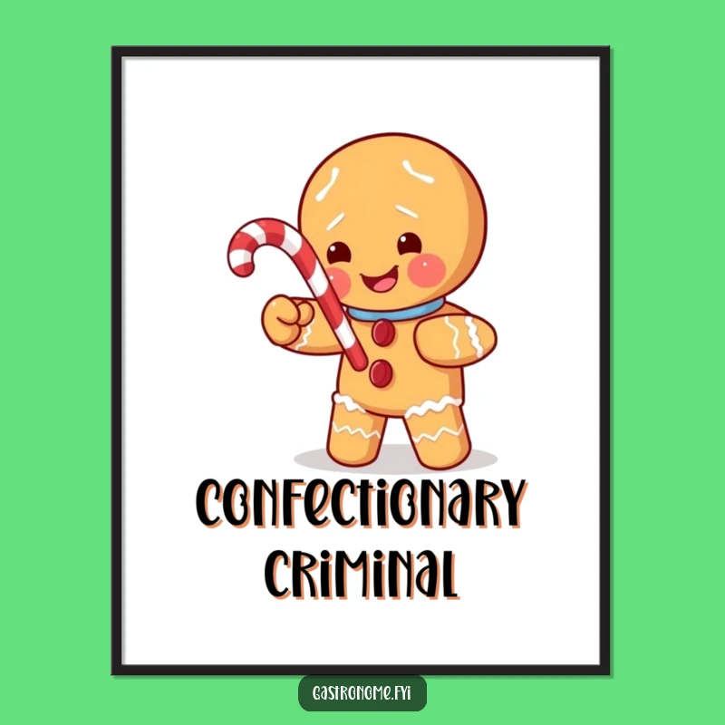Funny Gingerbread Man Digital Art: Instant Holiday Mischief, Perfect Funny Gift Download