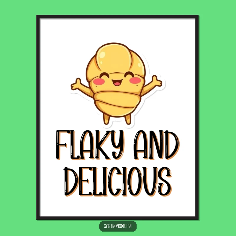 Funny Croissant Hug Digital Art: Instant Pastry Decor Download