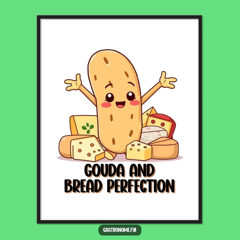 Funny Baguette Gourmet Digital Art: Foodie Joy for Your Walls, Perfect Funny Gift