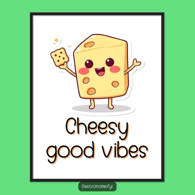 Funny Cheese Wedge Character Digital Art: Cheesy Humor for Instant Decor