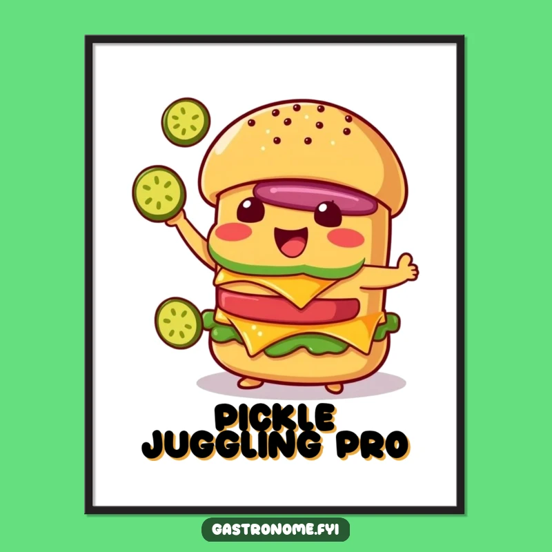 Funny Cheeseburger Digital Art Print: Instant Burger Fun, A Hilarious Gift