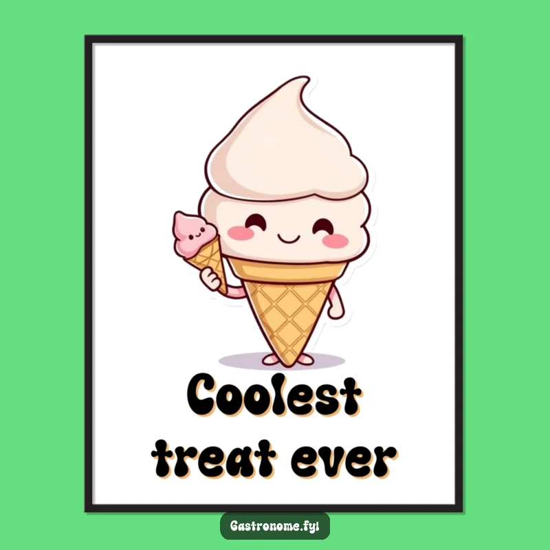 Funny Ice Cream Cone Art Print: Sweet Character, Perfect Funny Gift