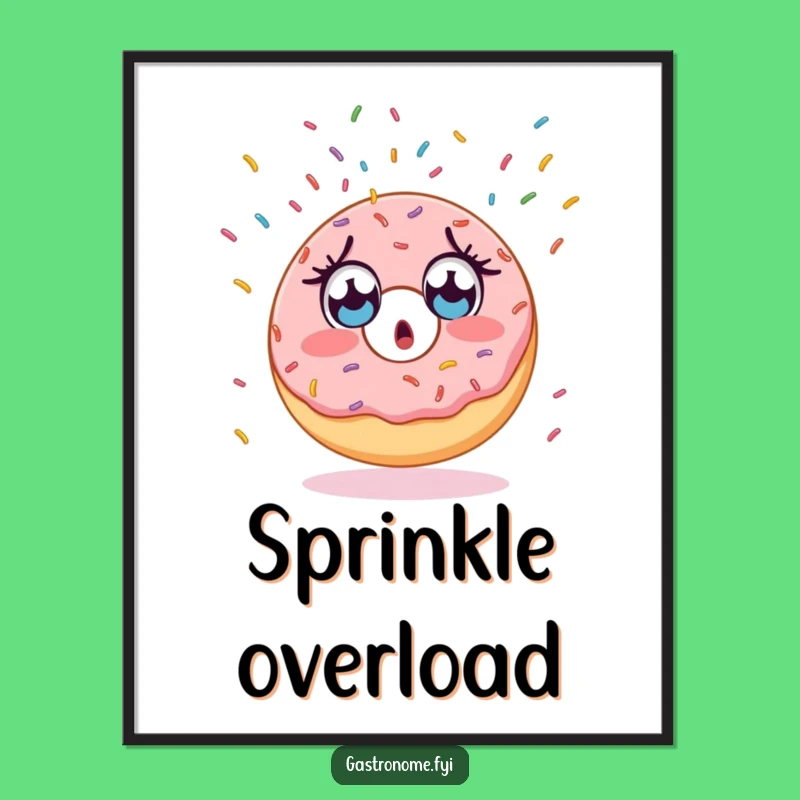 Funny Surprised Donut Digital Art - Endless Sprinkles Humor Print - Perfect Funny Gift