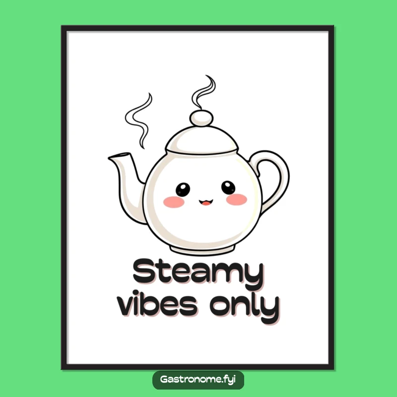 Funny Teapot Character Digital Art: Whimsical Steam Art for Instant Joyful Decor