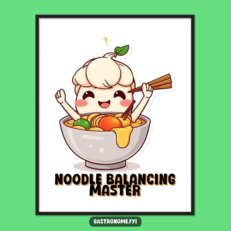 Funny Ramen Juggling Digital Art: Instant Noodle Joy for Walls!
