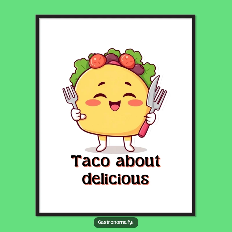 Funny Taco Fiesta Digital Art: Instant Winking Decor Download