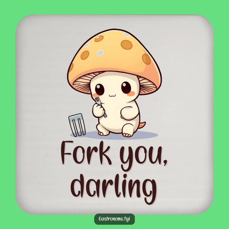 Funny Mushroom Polishing Fork Coaster: Whimsical Decor, Perfect Funny Gift