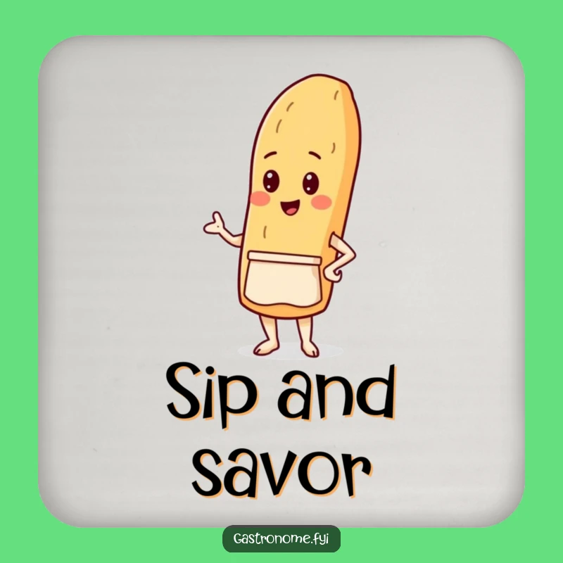 Funny Baguette Baker Coaster: Kitchen Decor, Perfect Funny Gift