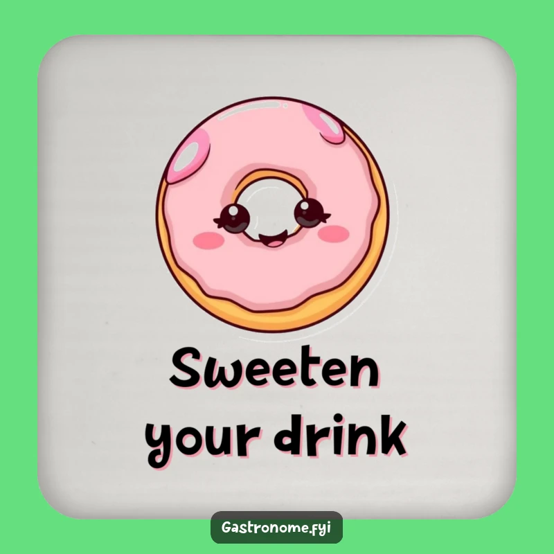 Funny Cheerful Donut Coaster: Joyful Table Protector Gift for Sweet Treat Lovers