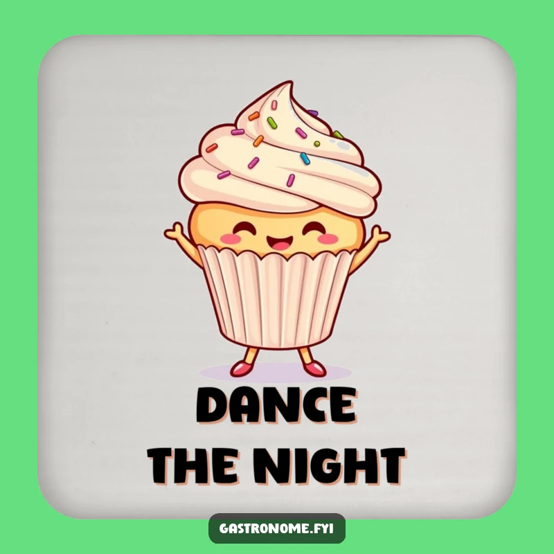 Funny Dancing Cupcake Coaster - Sweet Protection for Your Table