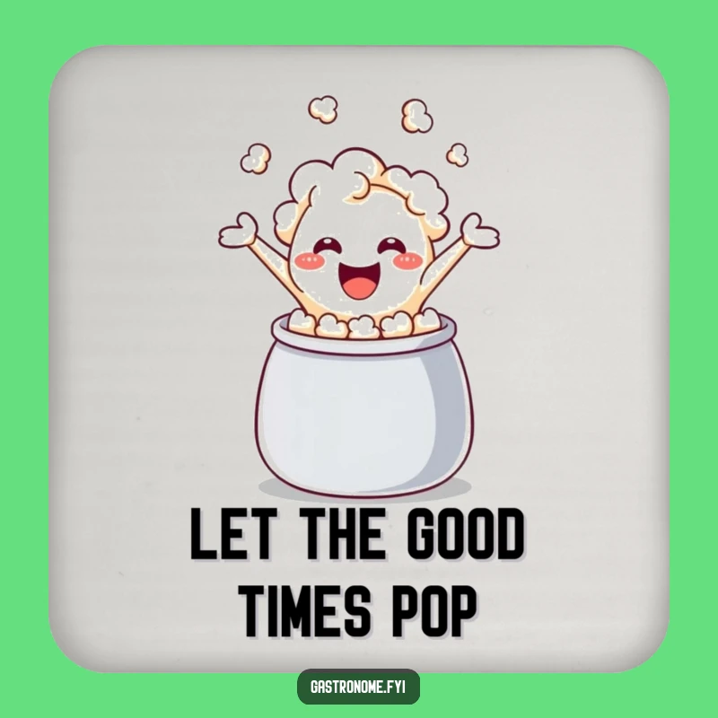 Funny Giggling Popcorn Kernel Coaster - Protect Surfaces with Humor