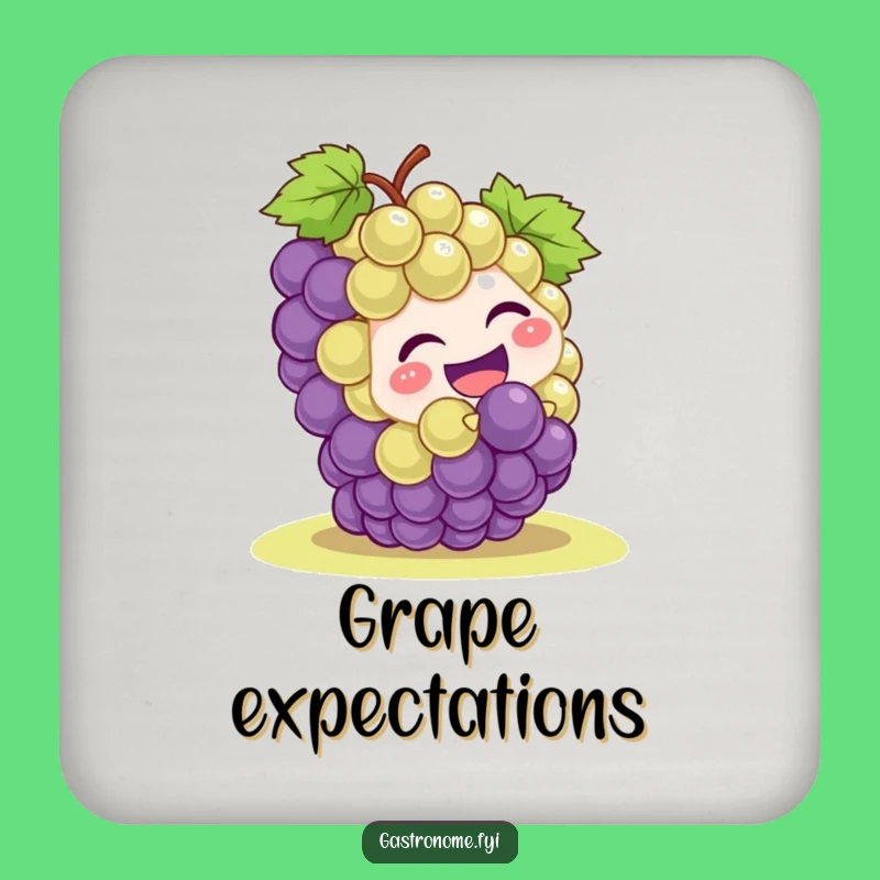 Funny Grape Rolling Coaster - Humorous Drink Protector for Playful Surfaces