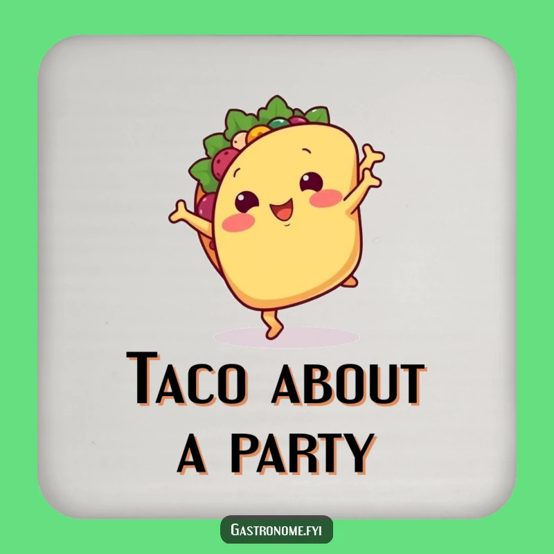 Funny Smiling Taco Coaster: Hilarious Table Protector Gift for Mexican Food Lovers