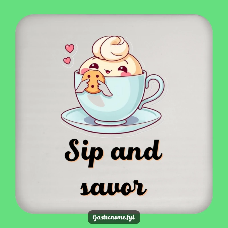 Funny Thoughtful Teacup Biscuit Drink Coaster - Protect Tables with Charm