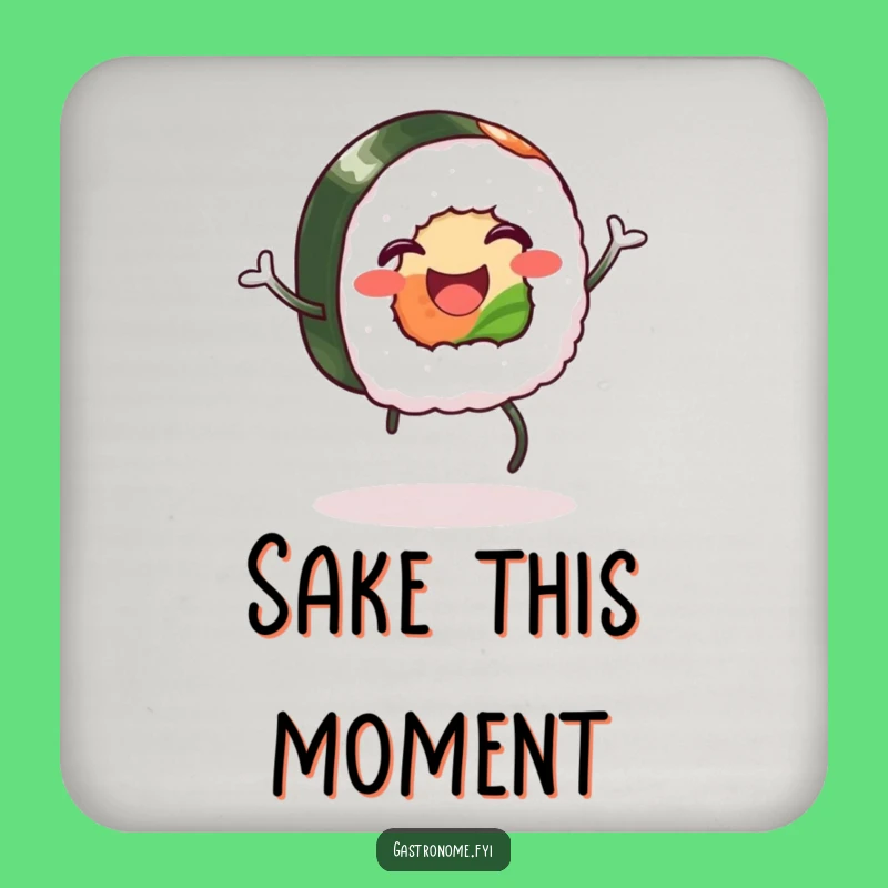 Funny Happy Sushi Coaster: Hilarious Table Protector Gift for Sushi Lovers
