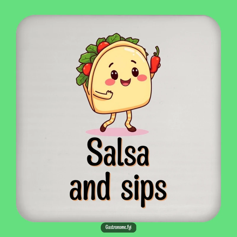 Set of Funny Taco Dance Coasters: Protect Surfaces With Fiesta Flair, A Hilarious Gift