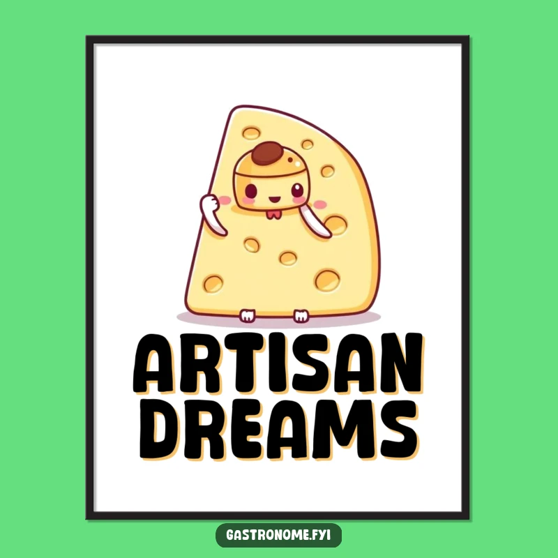 Funny Cheese Art Poster: Sophisticated Humor for Your Kitchen
