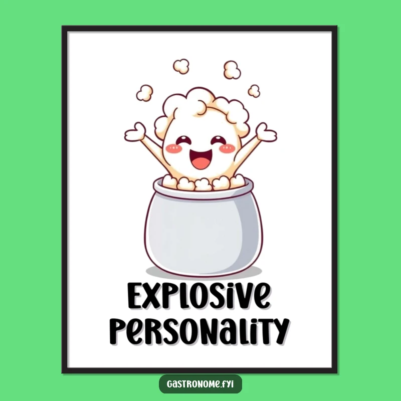 Funny Giggling Popcorn Kernel Poster - Hilarious Wall Art Gift Idea