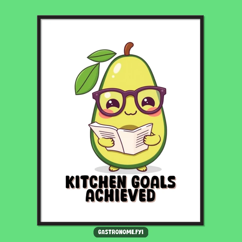 Funny Avocado Poster: Amused Chef with Recipe, Perfect Wall Art for Kitchen Humor!
