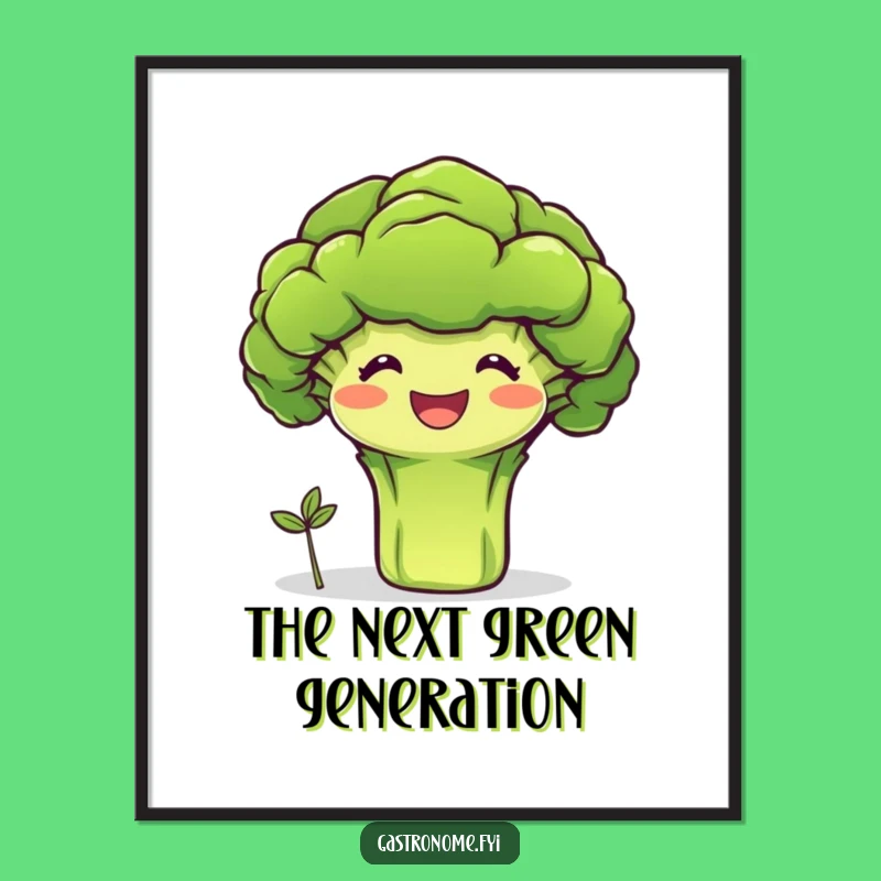 Funny Broccoli Sprout Art Poster: Healthy Humor for Your Walls, Perfect Funny Gift