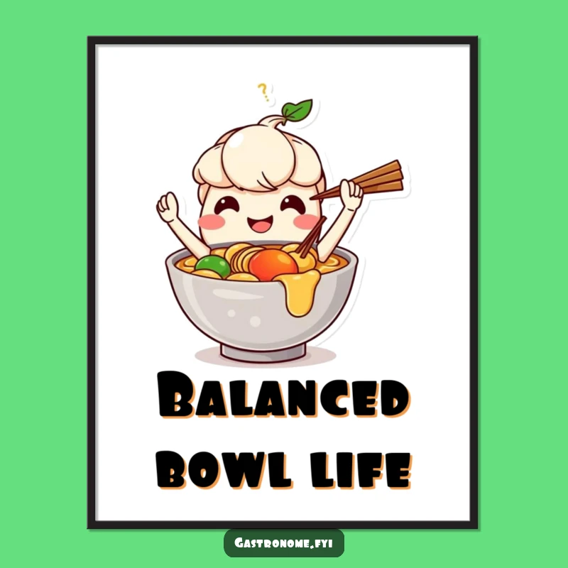 Funny Ramen Juggling Poster: Decorate with Noodle Art!