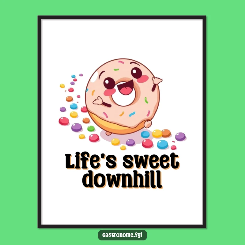 Funny Donut Rolling Art Poster: Sweet Joy for Your Walls, Perfect Funny Gift
