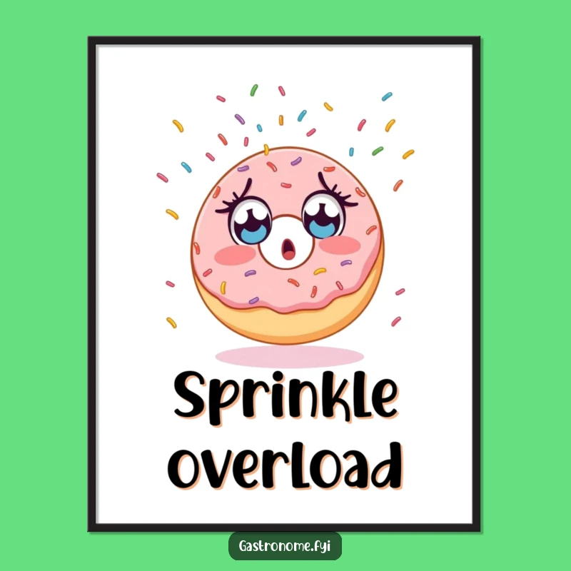 Funny Surprised Donut Poster - Endless Sprinkles Art for Your Walls - Funny Gift
