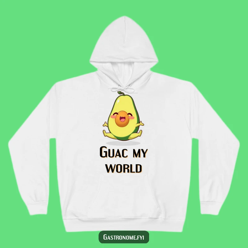 Funny Avocado Split Hoodie: Cozy Happy Character Yoga Wear, Warm Gift