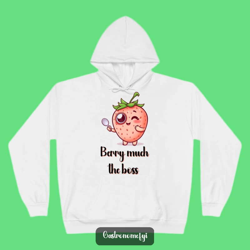 Funny Strawberry Monocle Hoodie: Cozy Elegance for Fruit Lovers