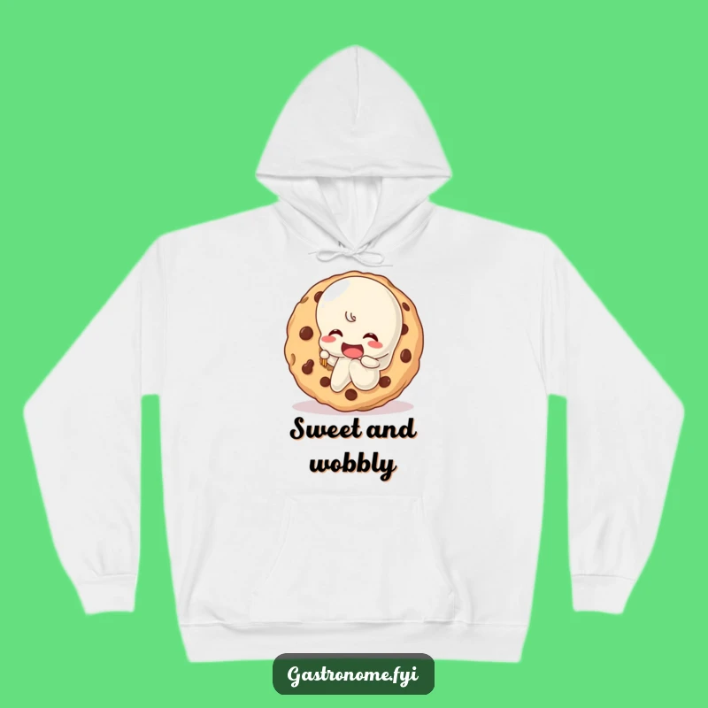 Stay warm and indulge your sweet side with this funny hoodie featuring a jelly character enjoying a giant cookie. Comfort and comedy combined.